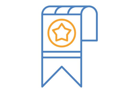 Bookmark Blue Orange Line Icon: Versatile Design for Creators