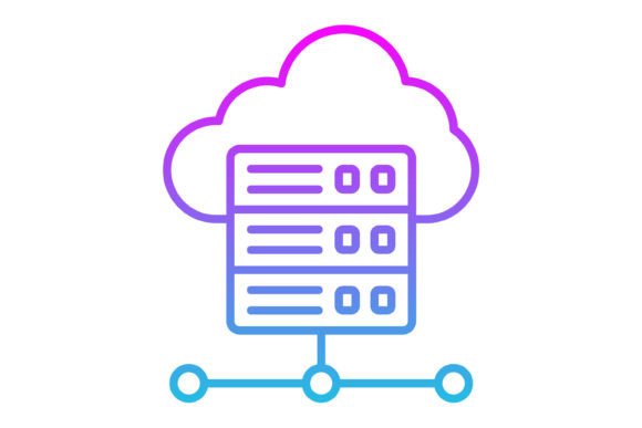 Cloud Server Line Gradient Icon: Elevate Your Digital Designs