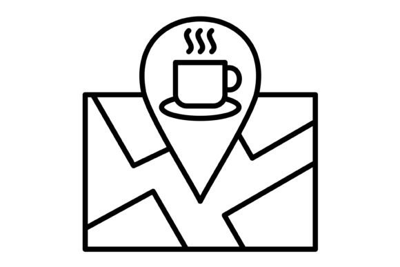 Coffee Shop Outline Icon: Versatile Design Assets for Every Project