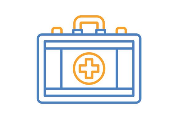 First Aid Kit Blue Orange Line Icon: A Practical Evaluation for Digital Projects