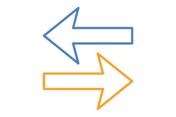Left Right Blue Orange Line Icon: Versatile Navigation Asset