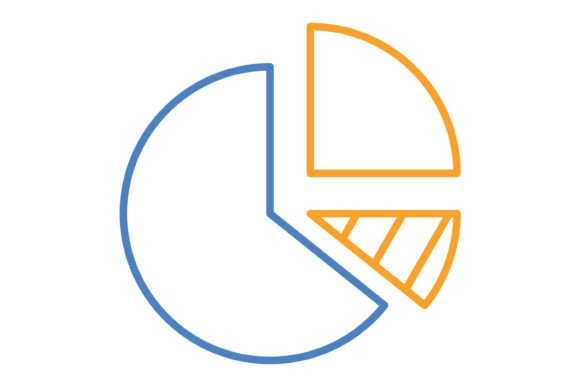 Pie Chart Blue Orange Line Icon: A Versatile Design Asset