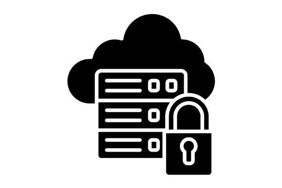 Secure Server Glyph Icon: Versatile Vector Graphics for Digital Projects