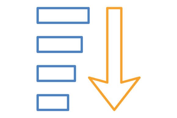 Streamlining Digital Workflows: The Power of the Sort Descending Blue Orange Line Icon