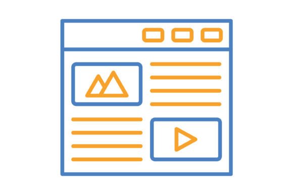 Streamlining Your Visual Identity with the Blog Blue Orange Line Icon Set