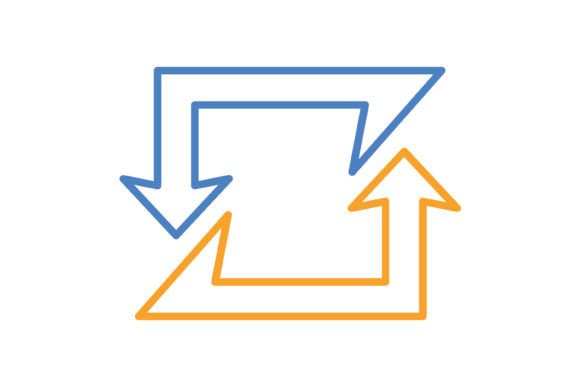 Sync Blue Orange Line Icon: A Versatile Asset for Modern Design Projects