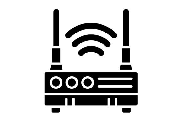 Wireless Router Glyph Icon: Streamlining Visual Communication in a Connected World